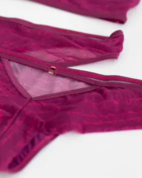 Love Letter Mesh Tanga | Deep Fuchsia