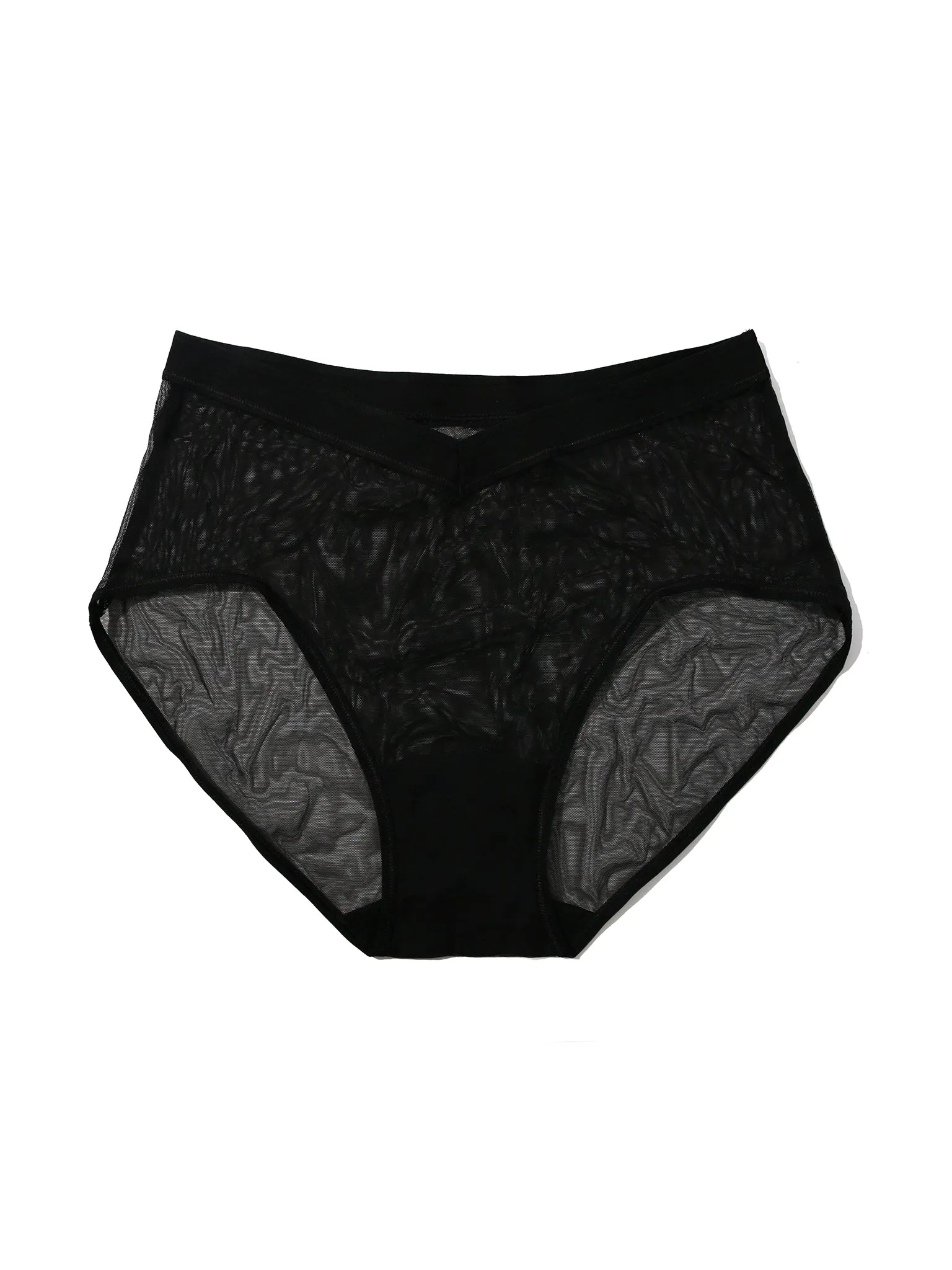 Mesh High Cut French Brief Black