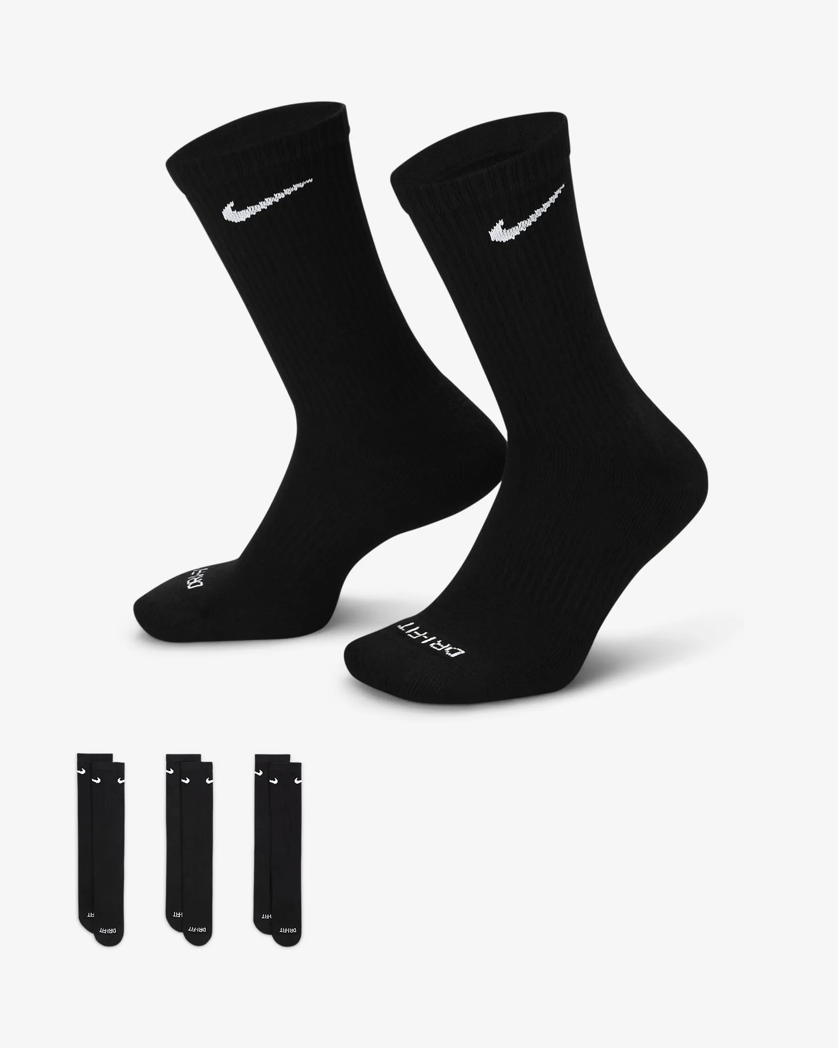 Nike Everyday Plus Cushioned Training Socks 3 Pack - Black