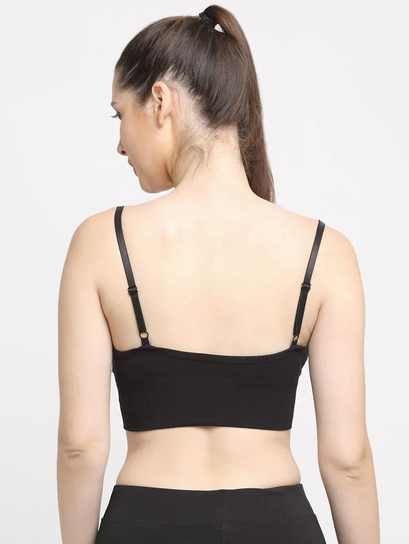 Padded & No Wire Dry Fit Solid Comfort Workout Bra for Women