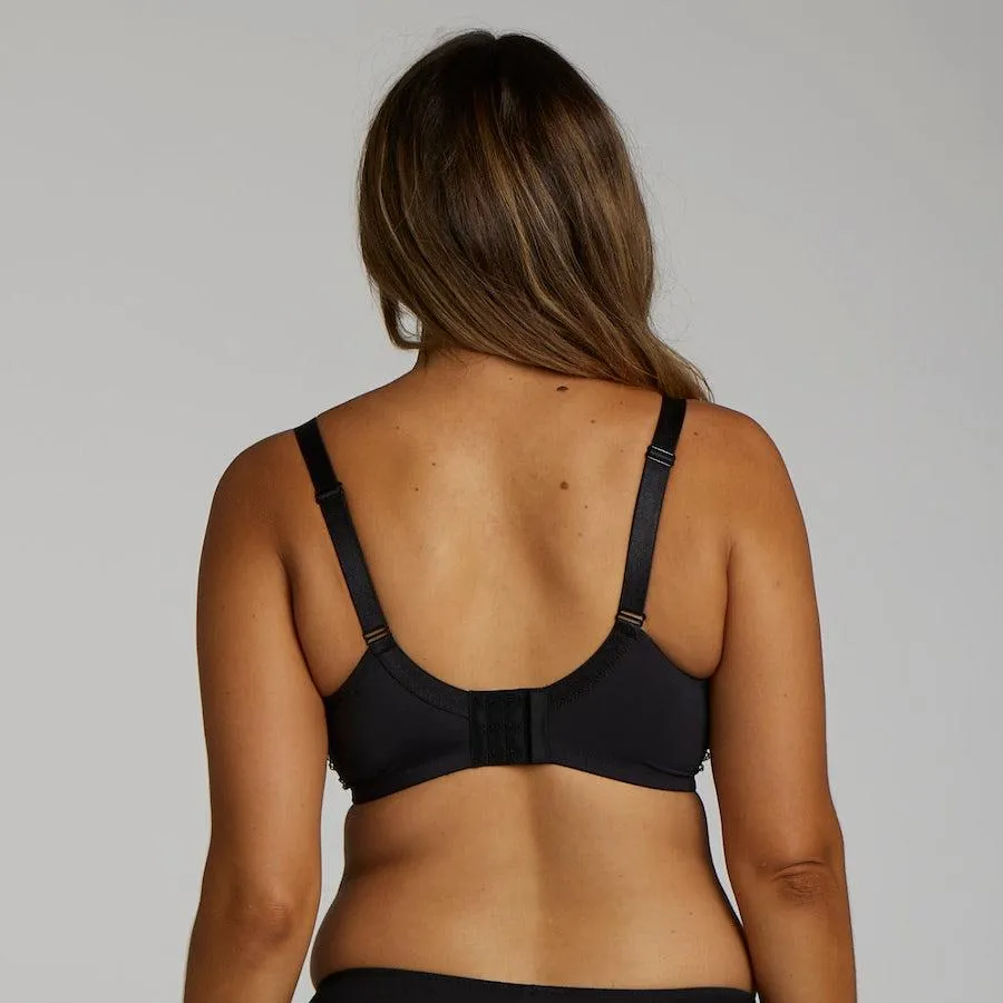 Print Wirefree Bra - Black Pebble