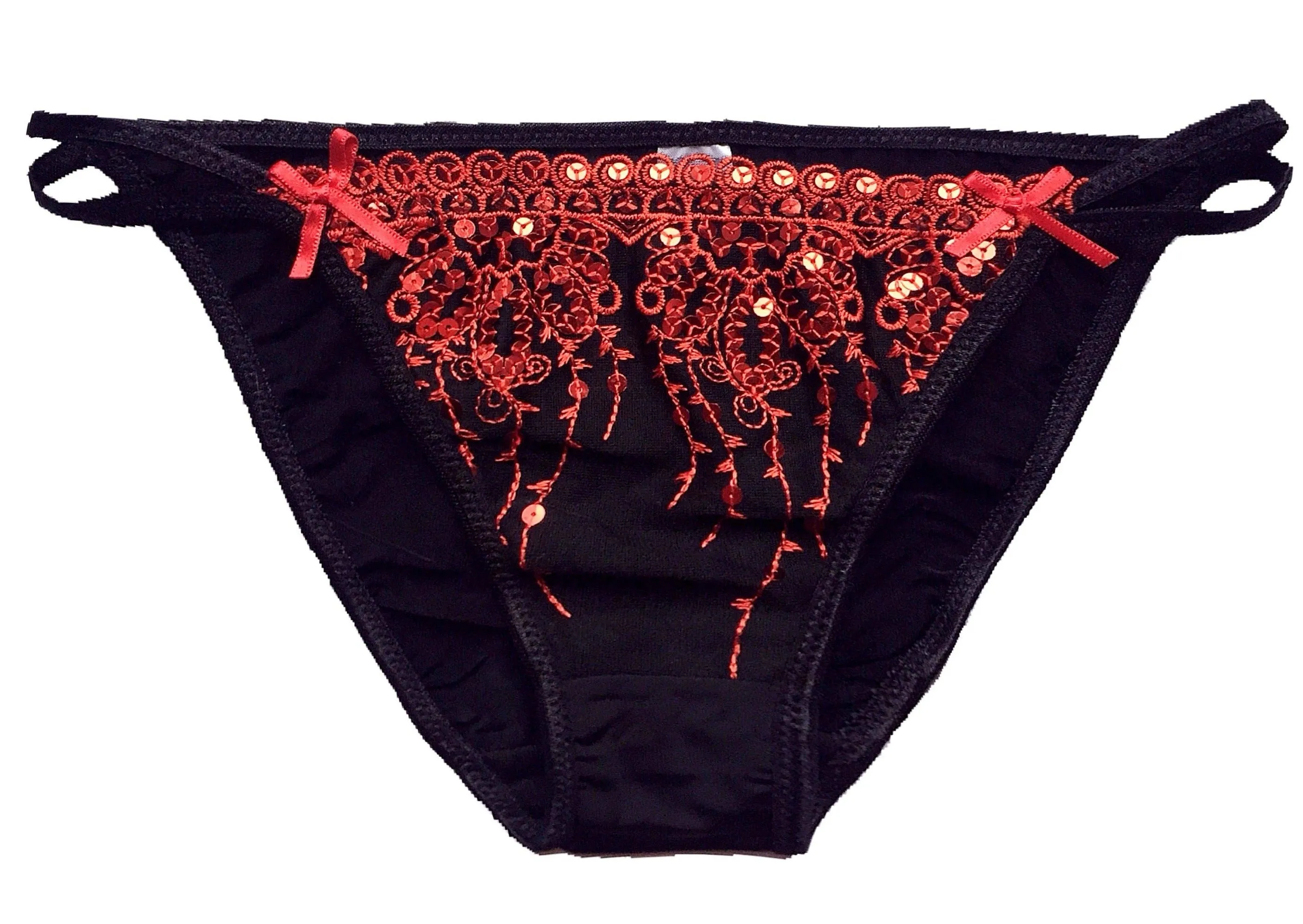 Sequin Front and Strappy Side Panties