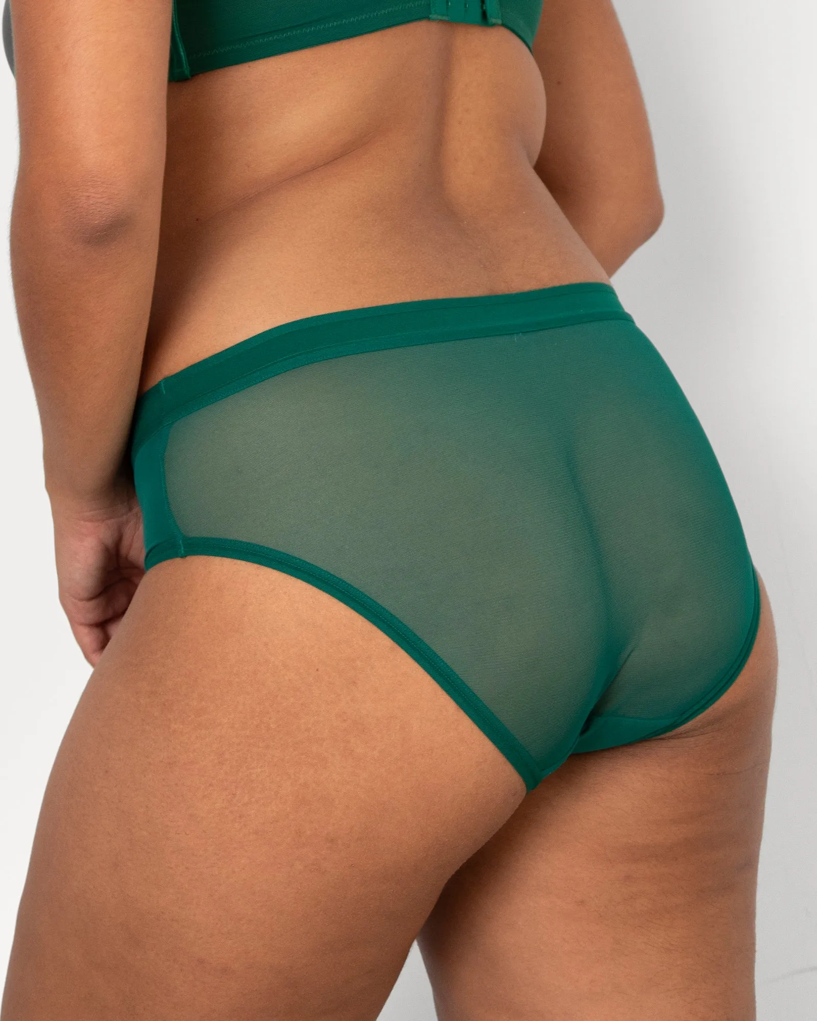 Sheer Mesh High Cut Brief - Aventurine