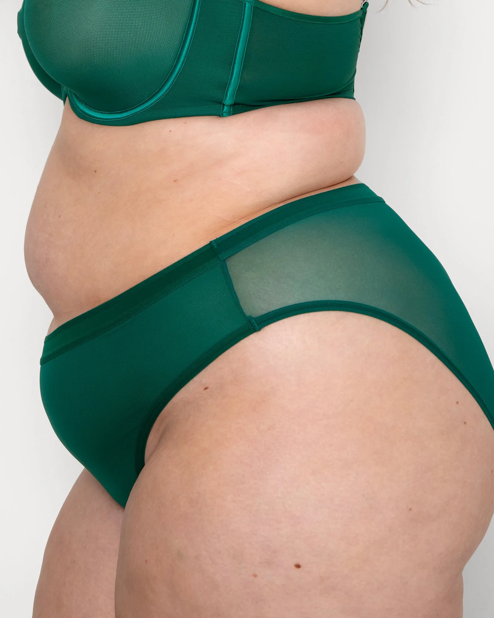 Sheer Mesh High Cut Brief - Aventurine