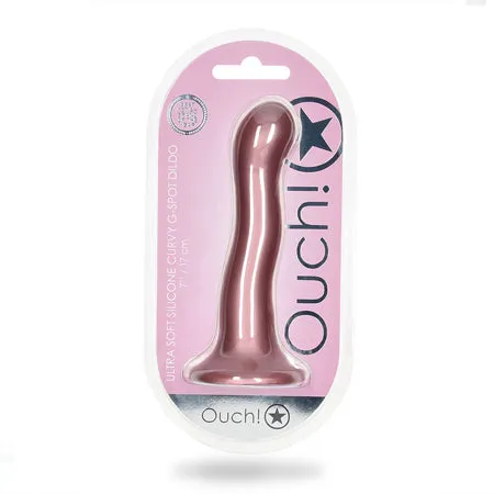 Shots Ouch 7' Curvy G-Spot Dildo - Rose Gold