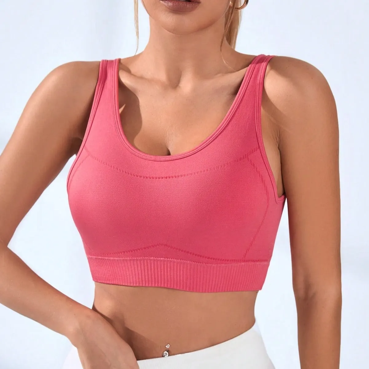 Simple Wireless Breathable Yoga Vest Running Sports Bra