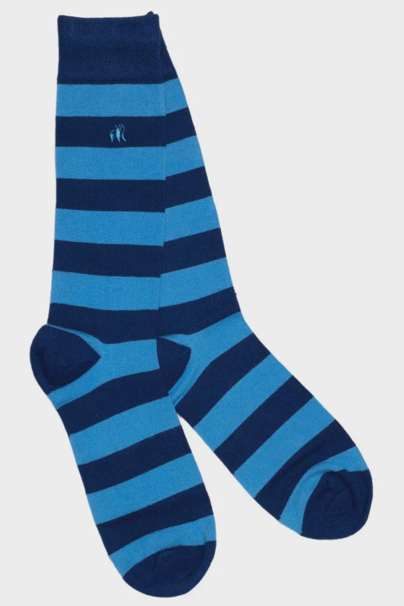 Sky blue stripe womens socks