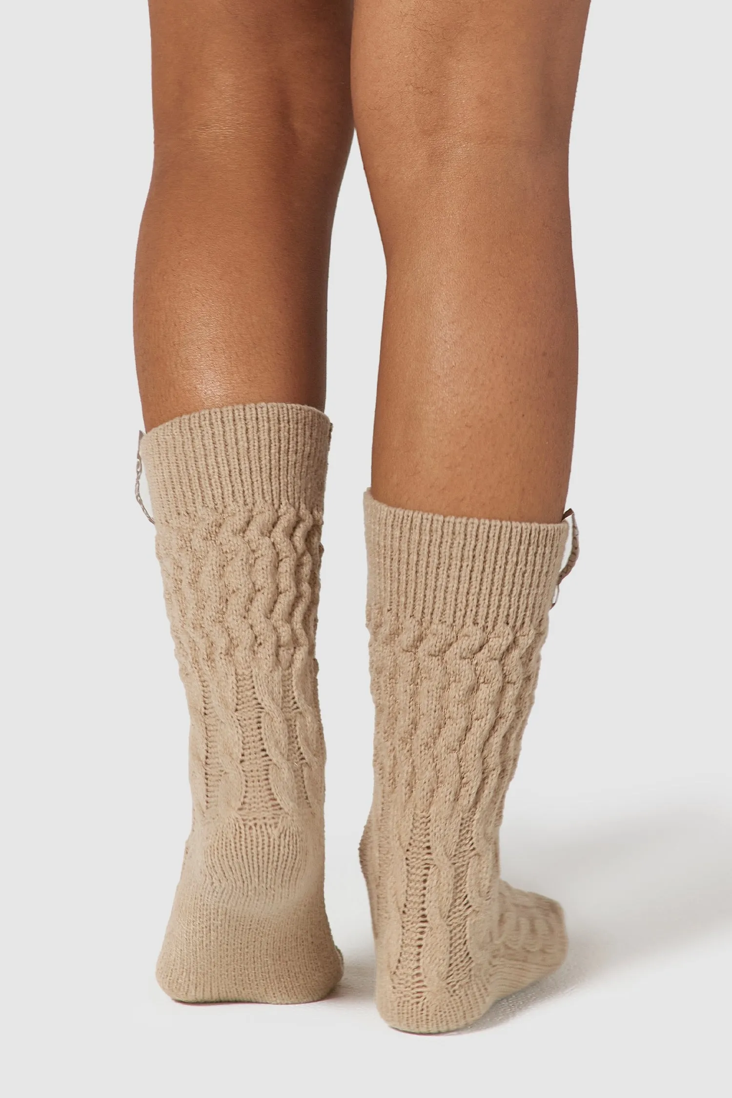 Snug Knitted Socks - Mink