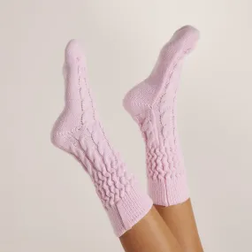 Snug Knitted Socks - Pink