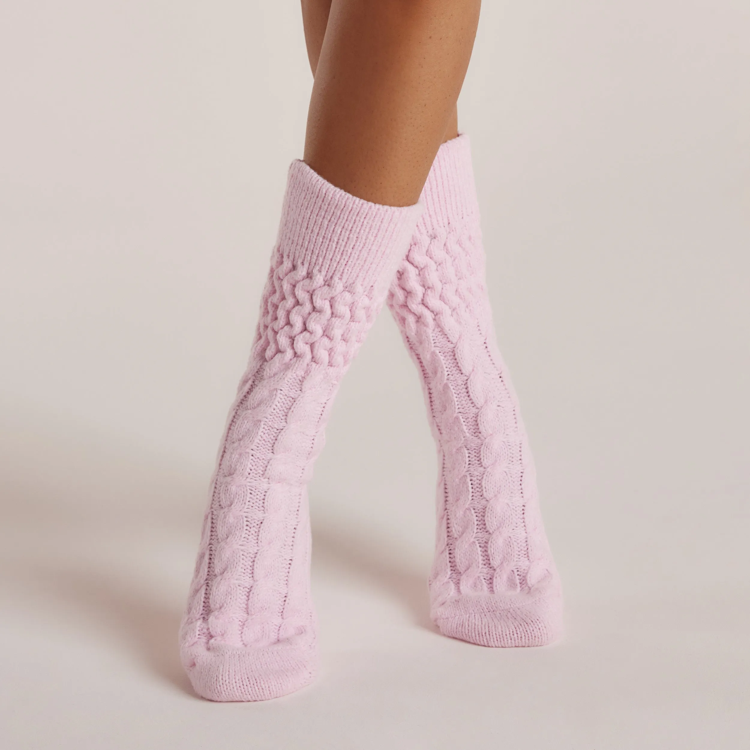 Snug Knitted Socks - Pink