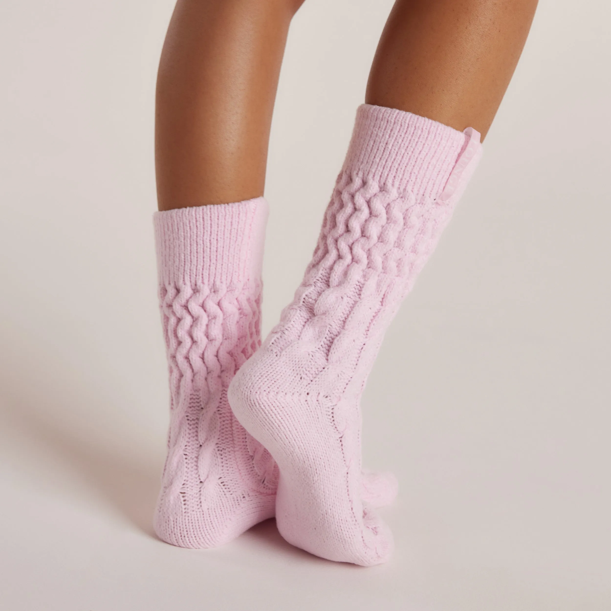 Snug Knitted Socks - Pink