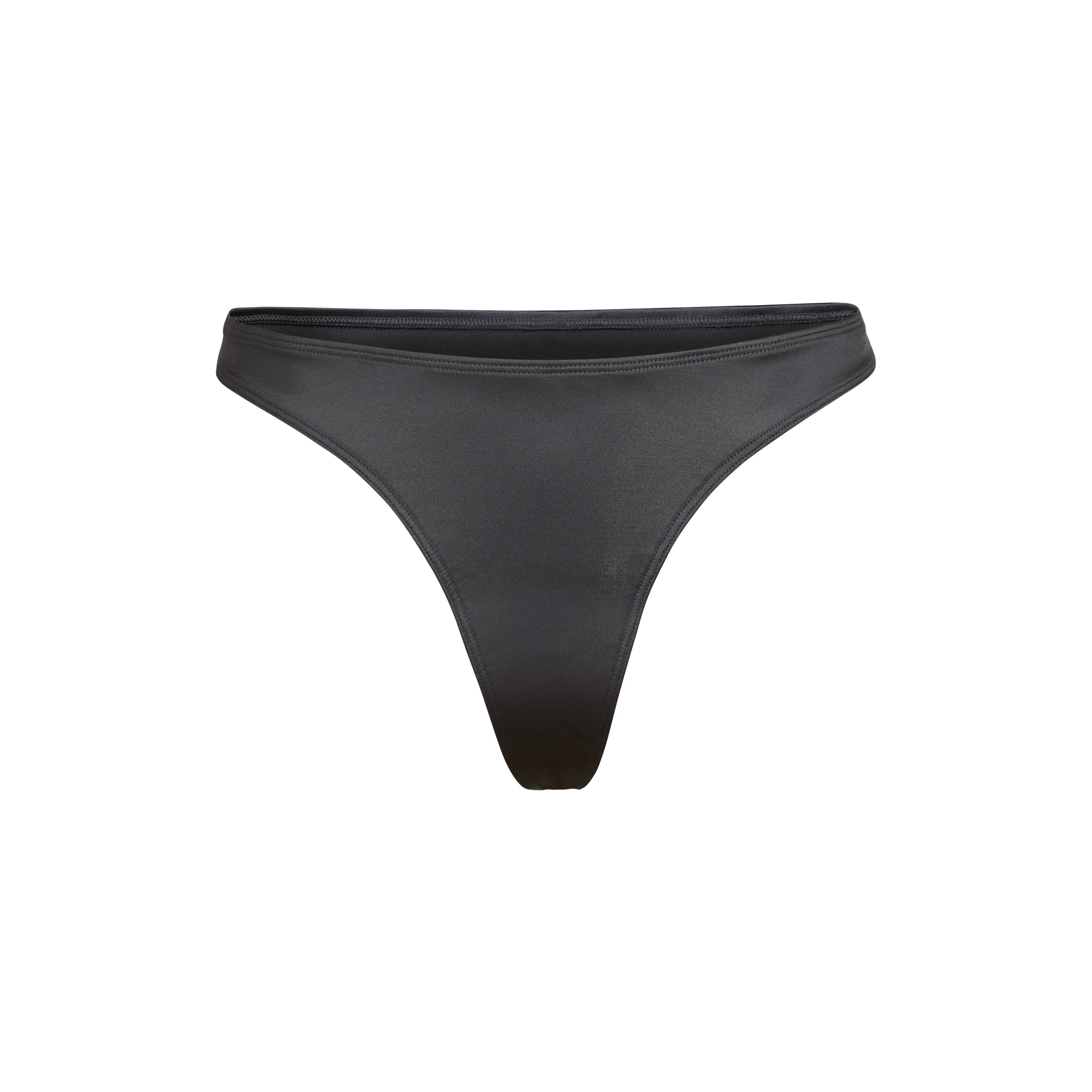 STRETCH SATIN THONG | ONYX