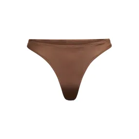 STRETCH SATIN THONG | SMOKEY QUARTZ