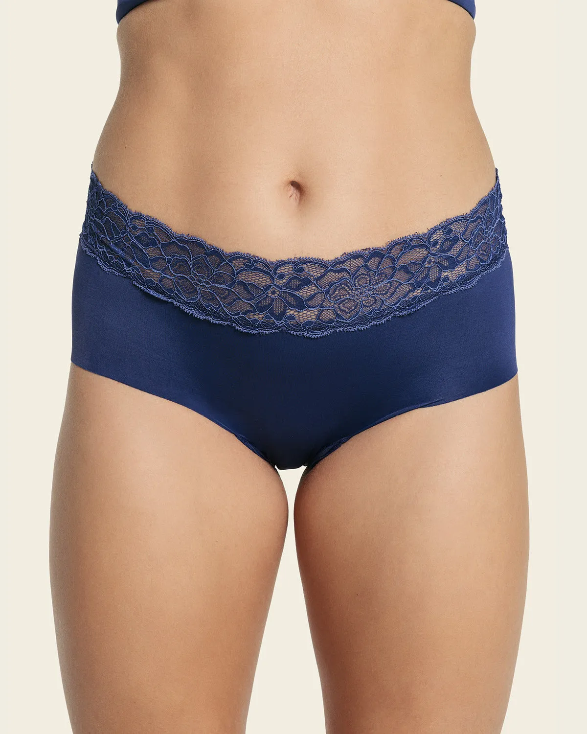 Ultra Light Lace Trim Hipster Panty