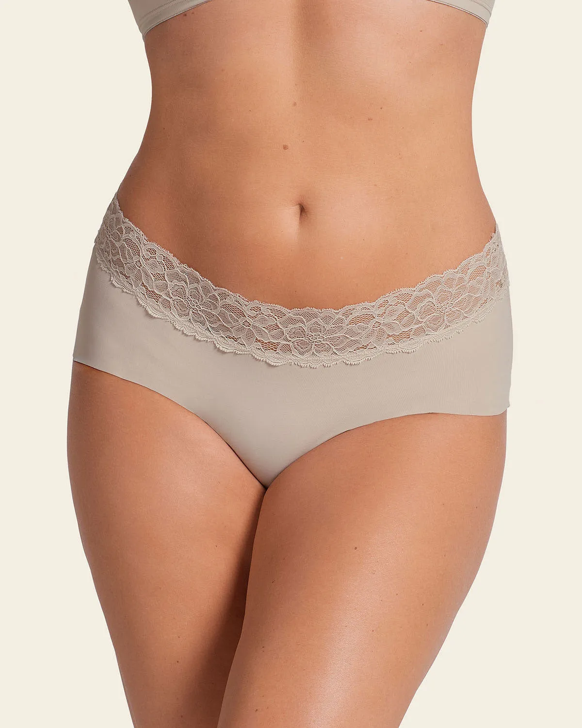 Ultra Light Lace Trim Hipster Panty