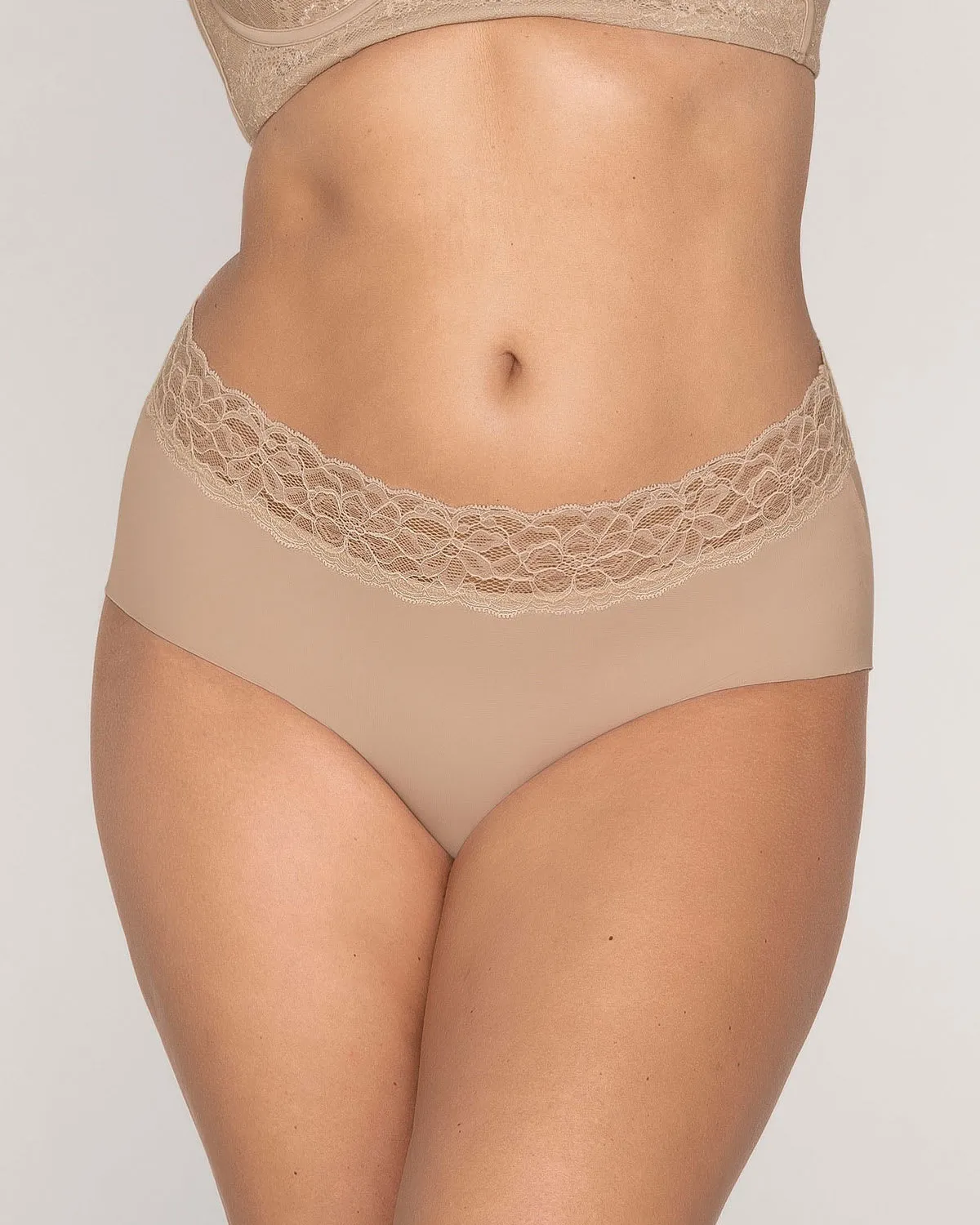 Ultra Light Lace Trim Hipster Panty