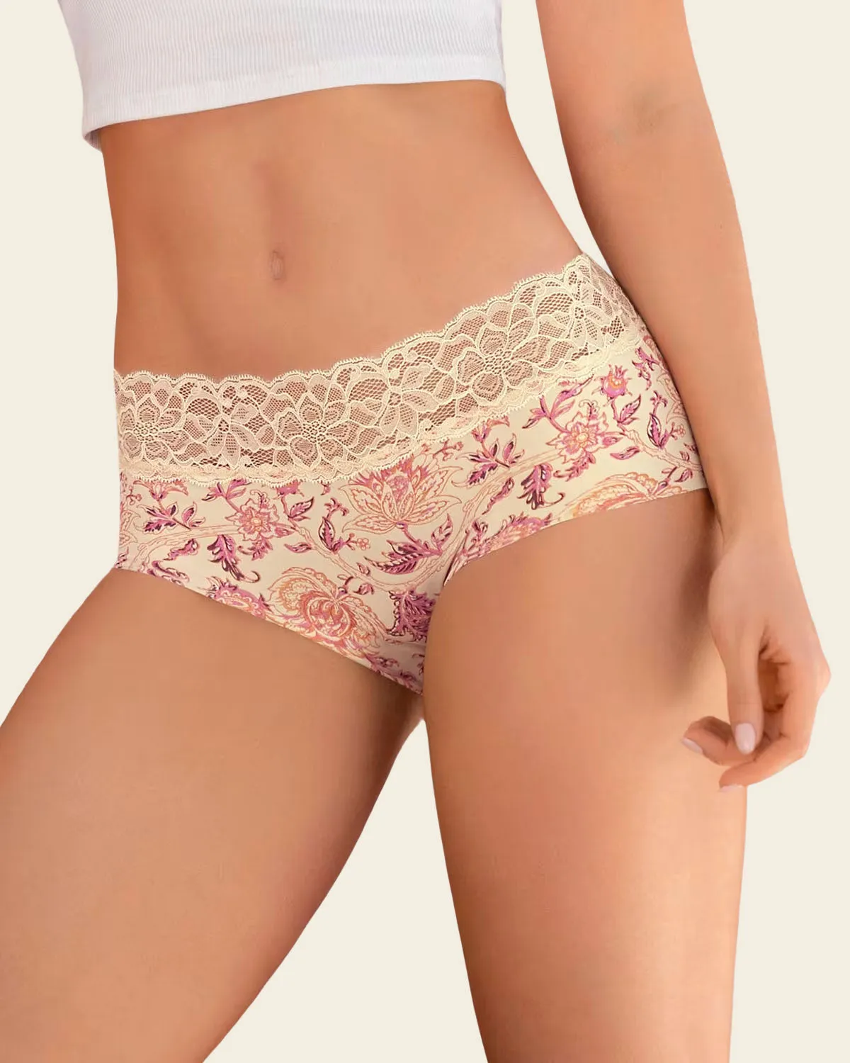 Ultra Light Lace Trim Hipster Panty