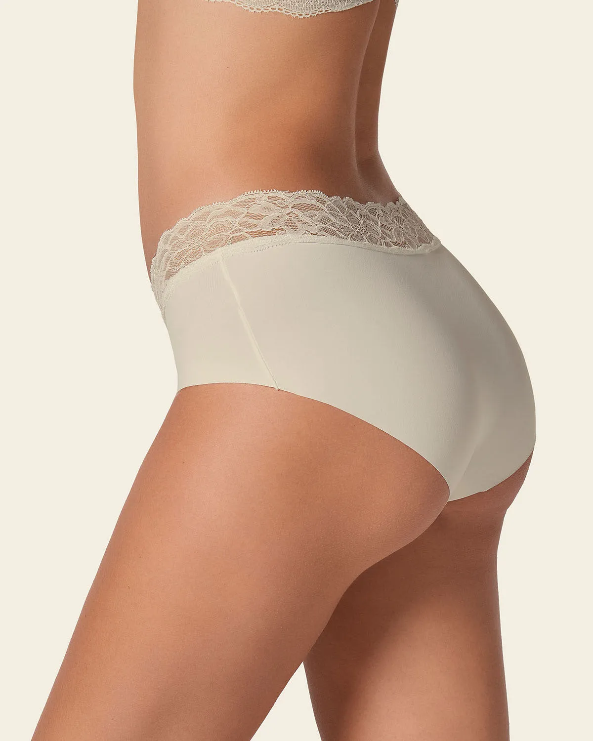 Ultra Light Lace Trim Hipster Panty