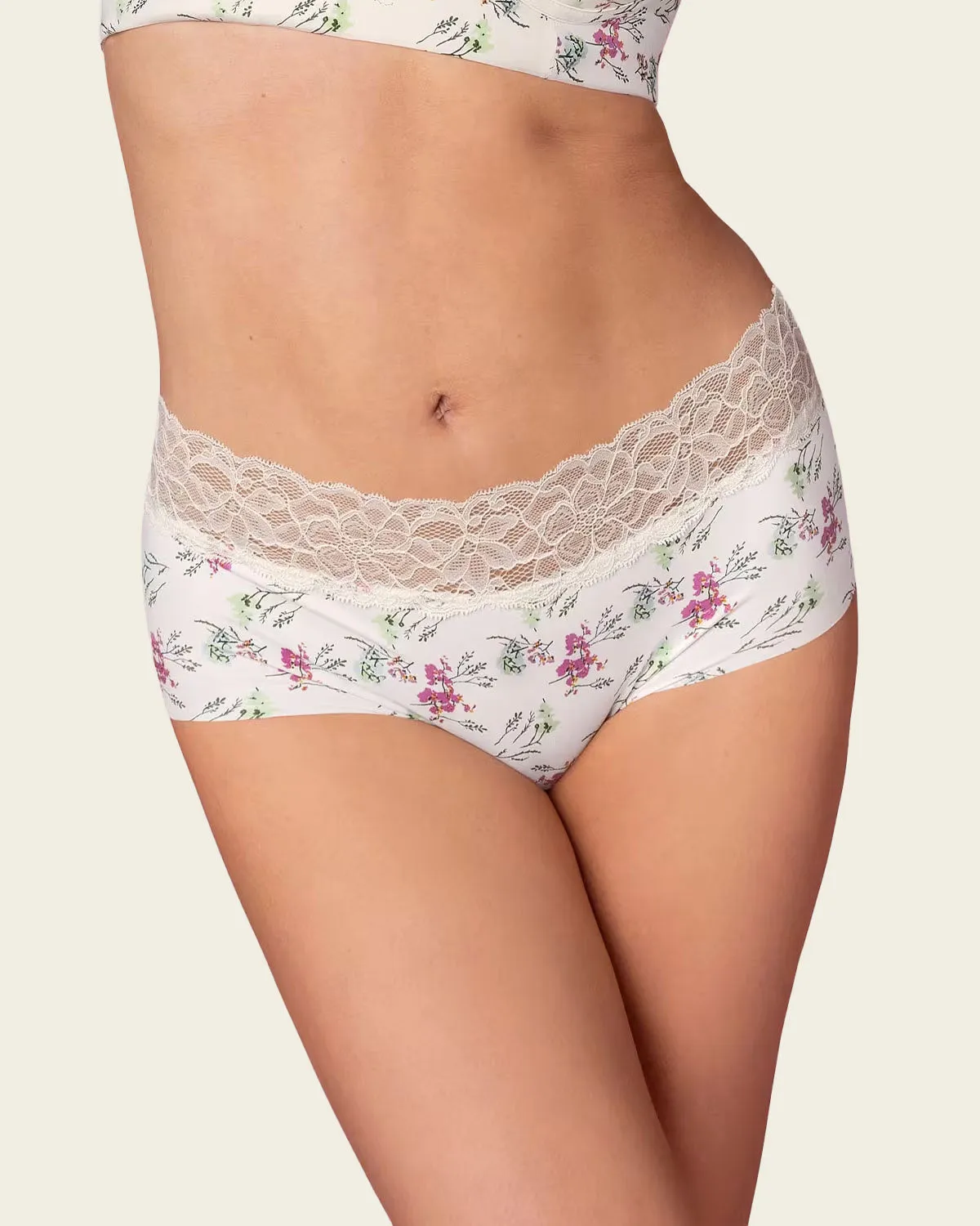 Ultra Light Lace Trim Hipster Panty