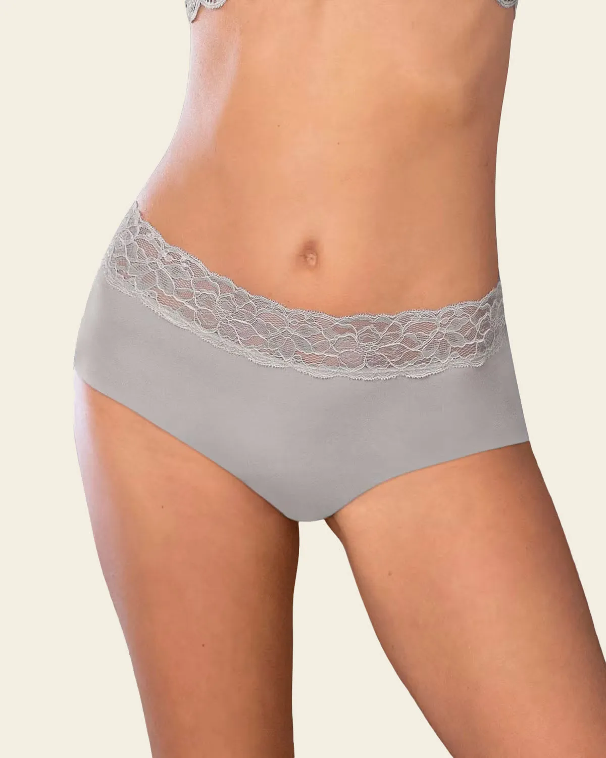 Ultra Light Lace Trim Hipster Panty