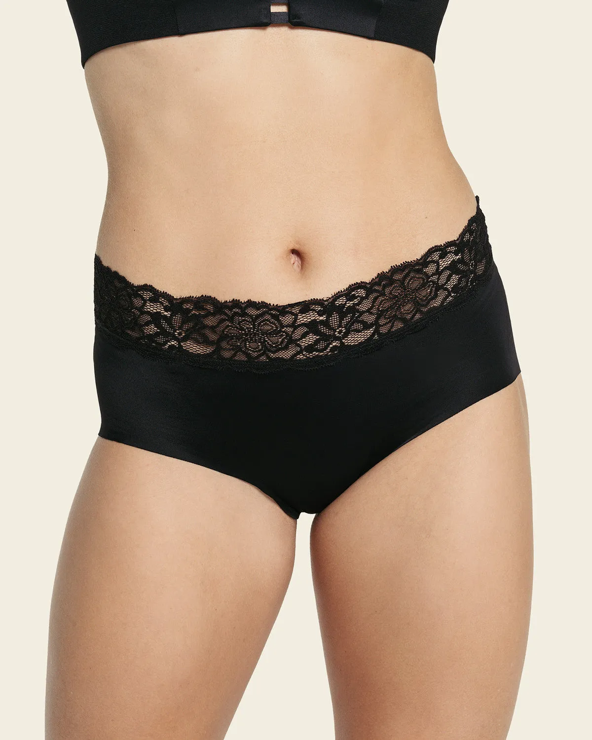 Ultra Light Lace Trim Hipster Panty