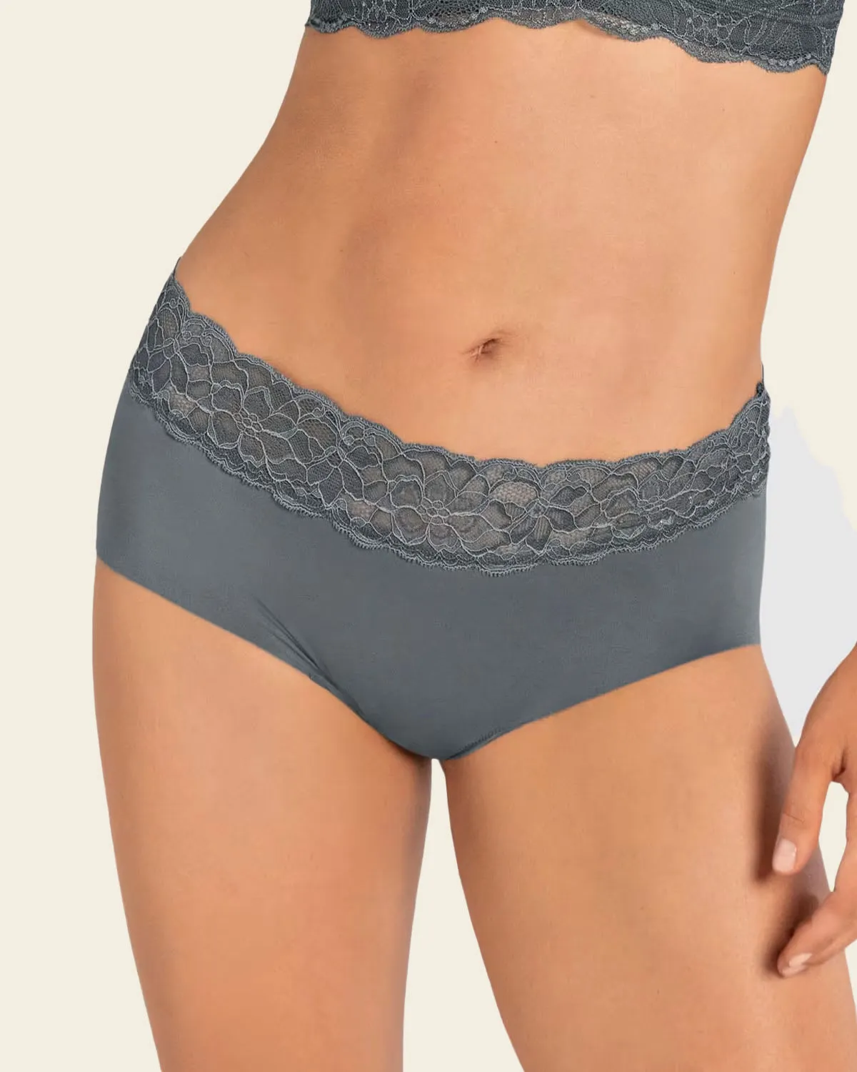 Ultra Light Lace Trim Hipster Panty