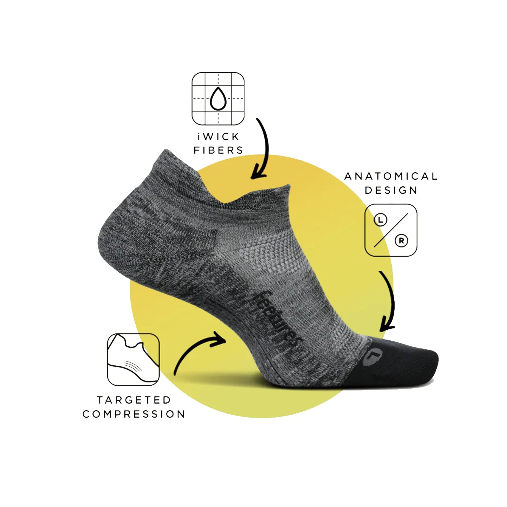 Unisex Feetures Elite Ultra Light Cushion Mini Crew Socks