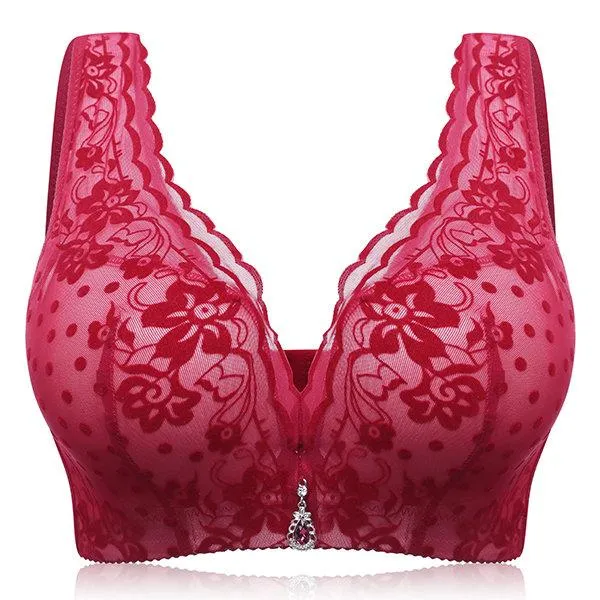 Wireless Breathable Adjustable  Lace Gather Bras