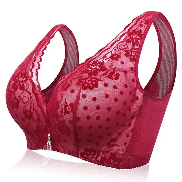 Wireless Breathable Adjustable  Lace Gather Bras