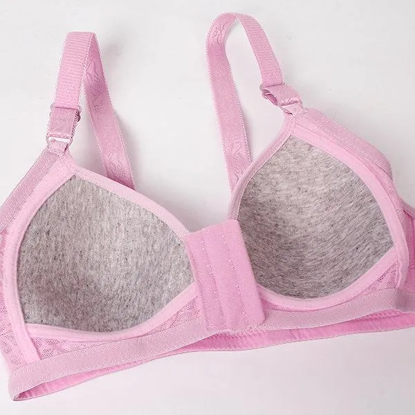 Wireless Breathable Mesh Front Closure Embroidery Sexy Bra