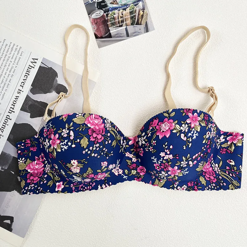 Women's Fashion Elegant Floral Push Up Breathable Bra