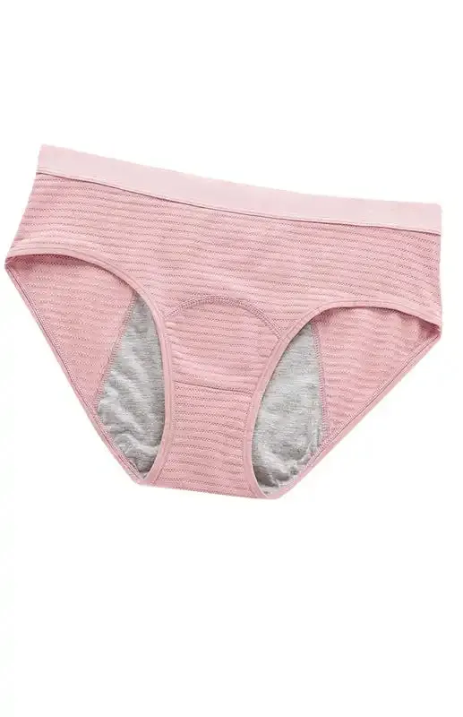 Women’s Striped Print Breathable Moisture Absorbent Period Panties