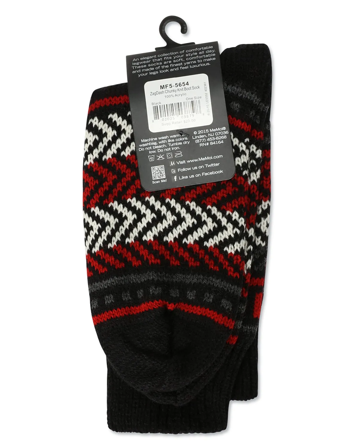 Zag Dash Chunky Knit Boot Socks